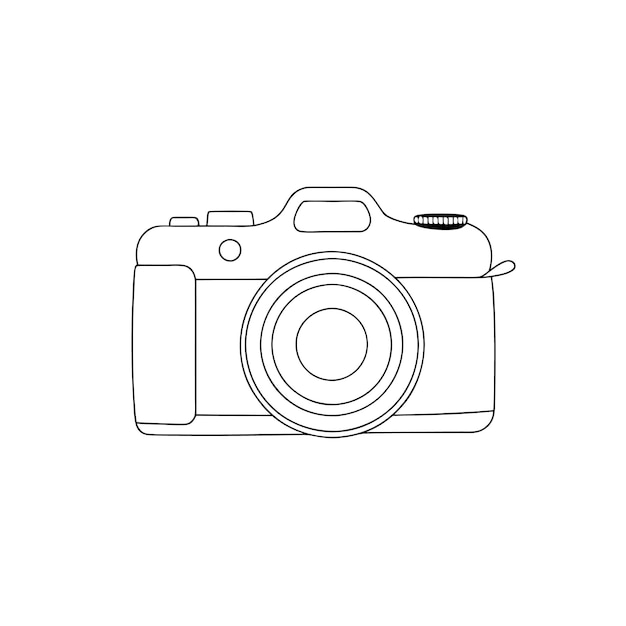 ilustracja wektorowa rysowania pojedynczej linii kamery