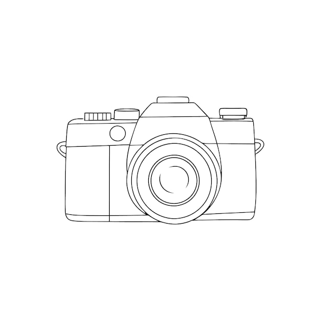 ilustracja wektorowa rysowania pojedynczej linii kamery