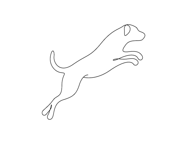 Ilustracja wektorowa rysowania psa w jednej ciągłej linii
