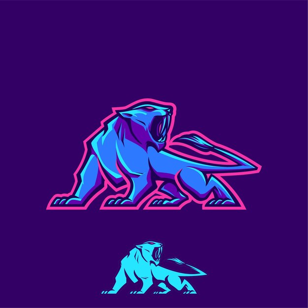 Plik wektorowy ilustracja wektorowa sabertooth modern logo esport