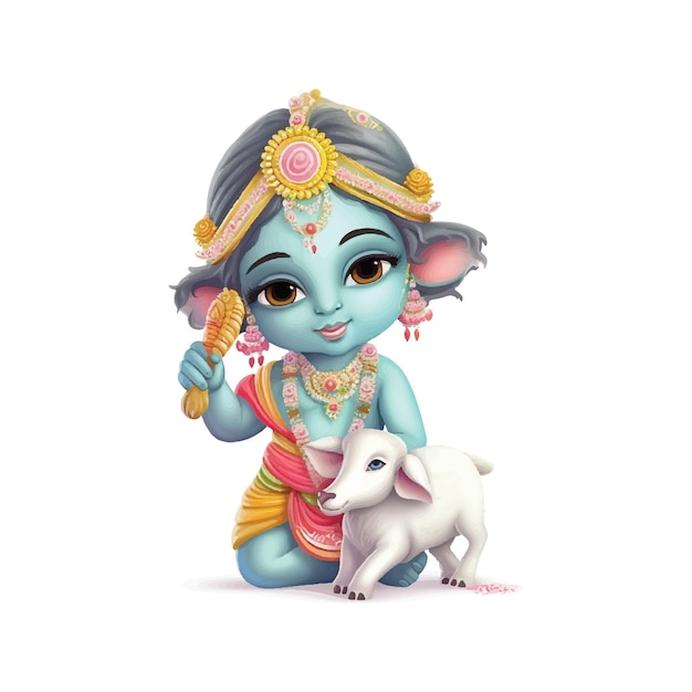 Ilustracja Wektorowa Shree Krishna Dla Janmashtami