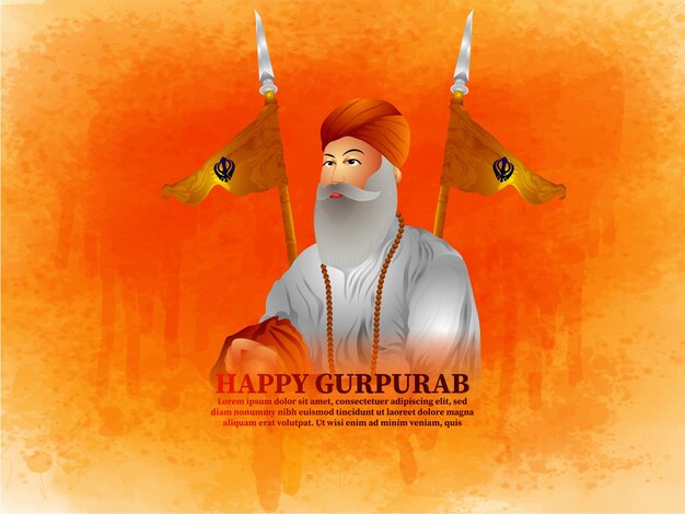 Ilustracja wektorowa sikh festiwal szczęśliwy tło gurpurab