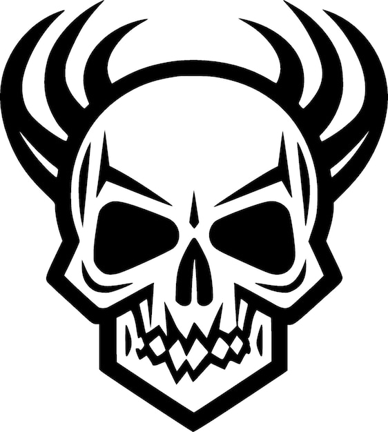 Plik wektorowy ilustracja wektorowa skull minimalist i flat logo