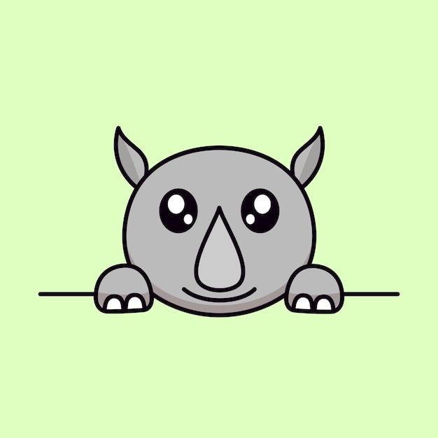 Ilustracja Wektorowa Słodkiego Nosorożca I Zwierzęcia Chibi