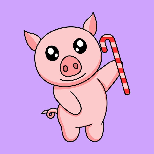 Plik wektorowy ilustracja wektorowa słodkiej i grubej świni