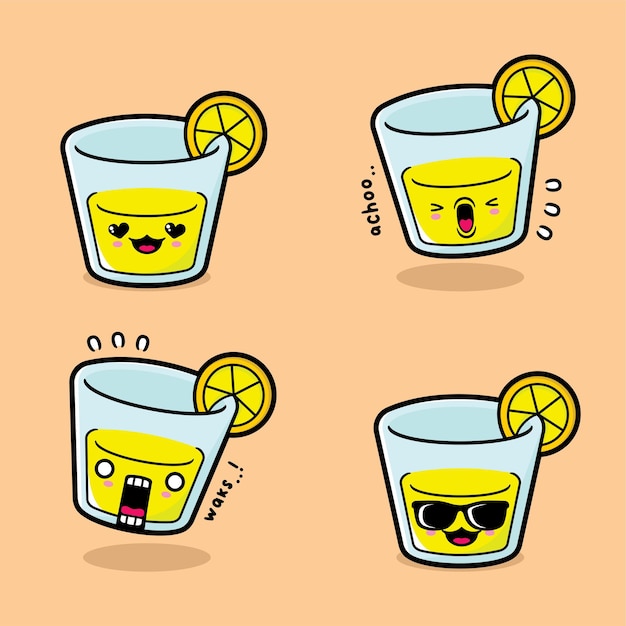 Ilustracja Wektorowa Słodkiej Lemoniady Emoji