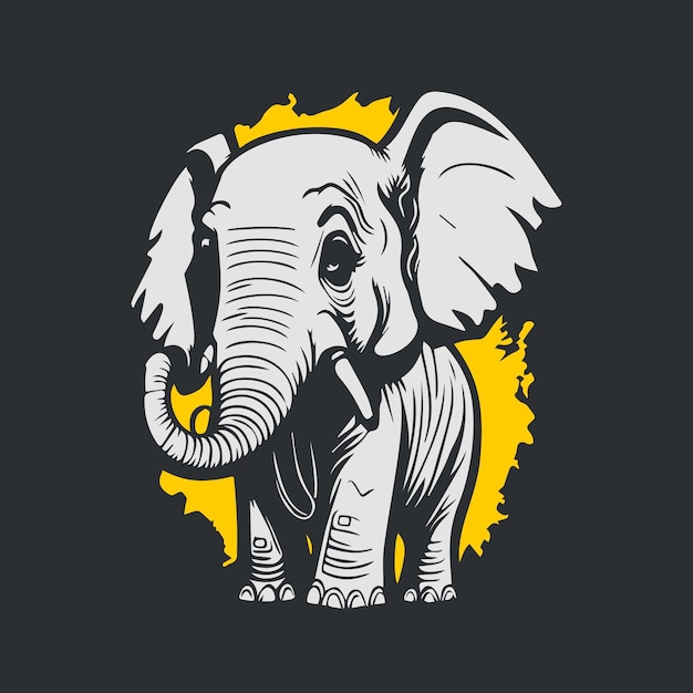 Plik wektorowy ilustracja wektorowa słonia na koszulkę