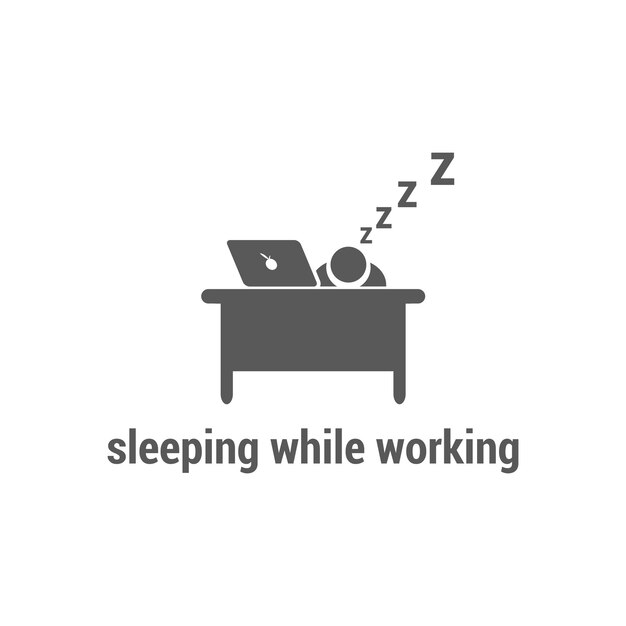 Ilustracja Wektorowa Snu Podczas Pracy Płaska Konstrukcja