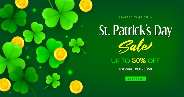 Plik wektorowy ilustracja wektorowa st patrick's day sale banner