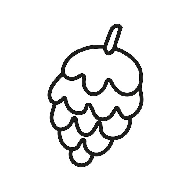 Ilustracja wektorowa stożka drzewa w stylu doodle