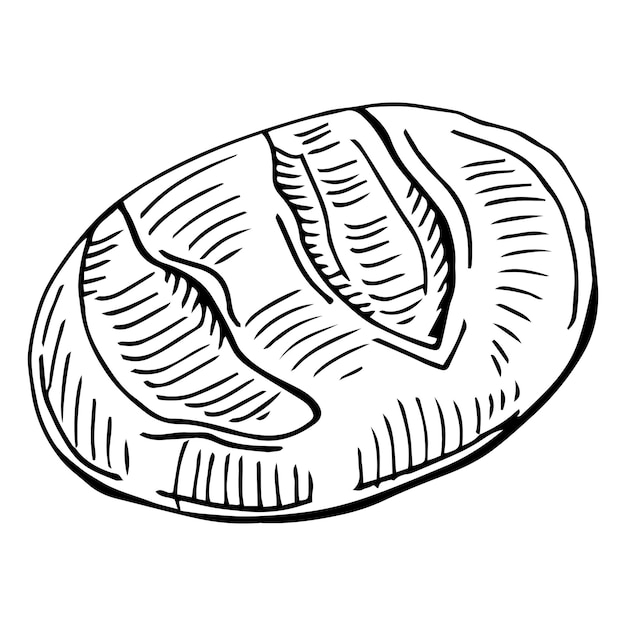 Ilustracja wektorowa styl szkic chleba. Stare ręcznie rysowane imitacja grawerowania.
