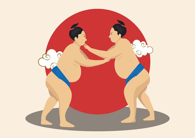 Plik wektorowy ilustracja wektorowa sumo w japonii