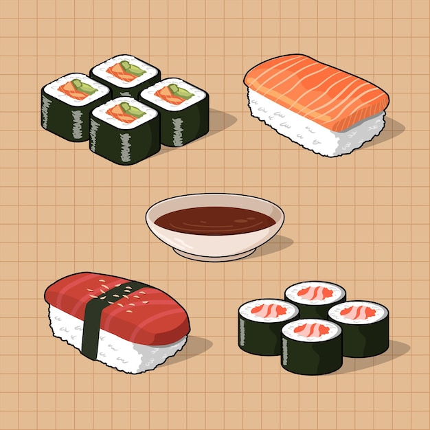 Ilustracja Wektorowa Sushi