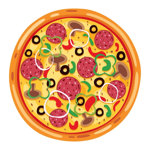 Ilustracja Wektorowa świeżej Pizzy