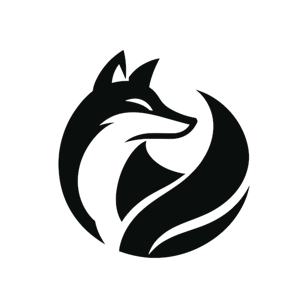 Ilustracja wektorowa sylwetka dzikiej lisy logo ikona symbol maskotka