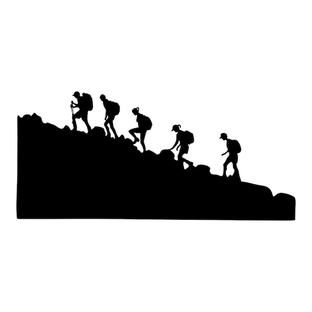 Plik wektorowy ilustracja wektorowa sylwetki alpinisty