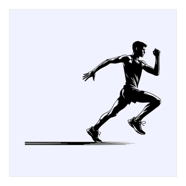 Ilustracja wektorowa sylwetki biegacza sportowego