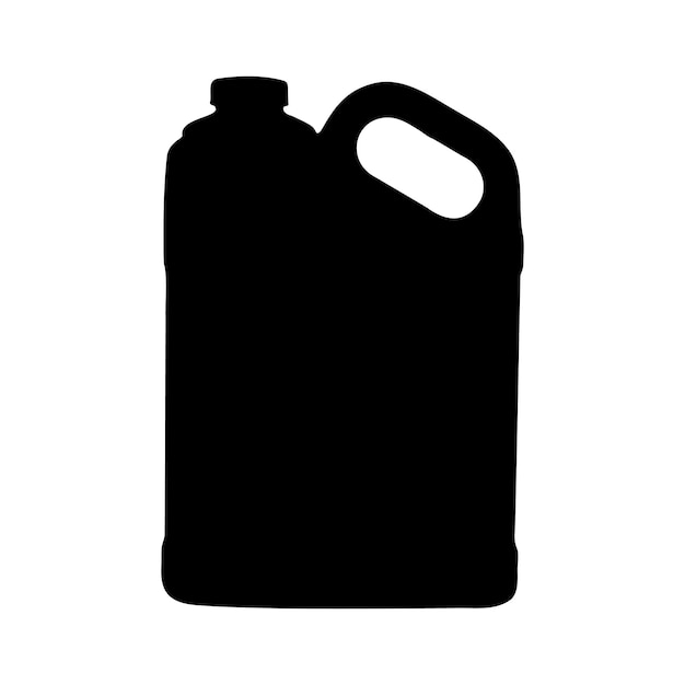 Ilustracja wektorowa sylwetki butelki oleju silnikowego samochodowego