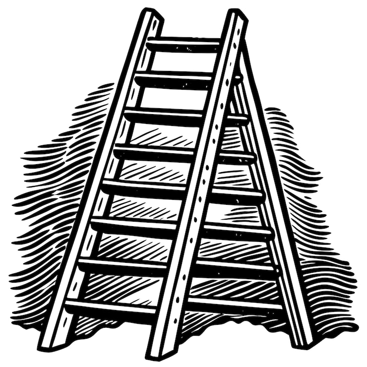 Wektor ilustracja wektorowa sylwetki drabiny