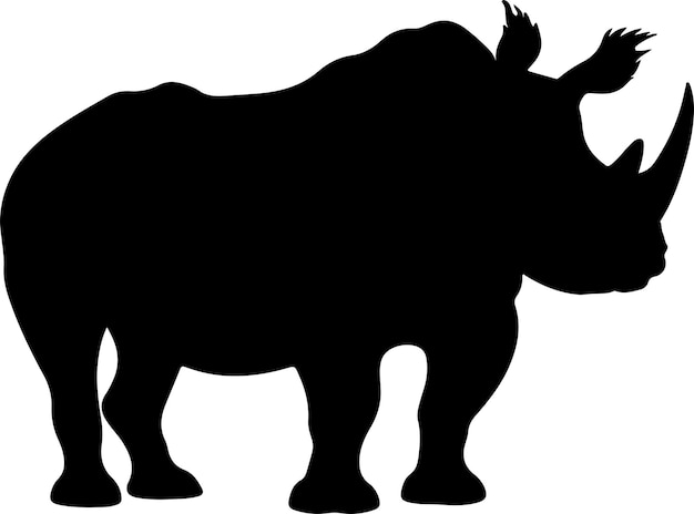 Plik wektorowy ilustracja wektorowa sylwetki nosorożca białe tło