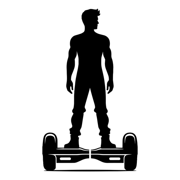 Ilustracja wektorowa sylwetki osoby hoverboarding izolowanej na białym tle
