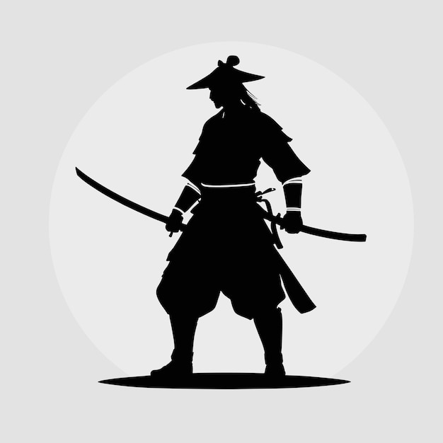Ilustracja wektorowa sylwetki samuraja