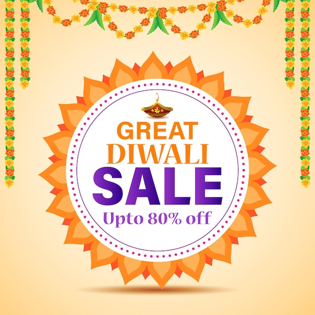 Plik wektorowy ilustracja wektorowa szablonu baneru happy diwali sale