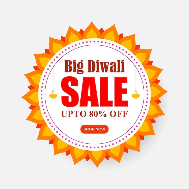 Ilustracja Wektorowa Szablonu Baneru Happy Diwali Sale