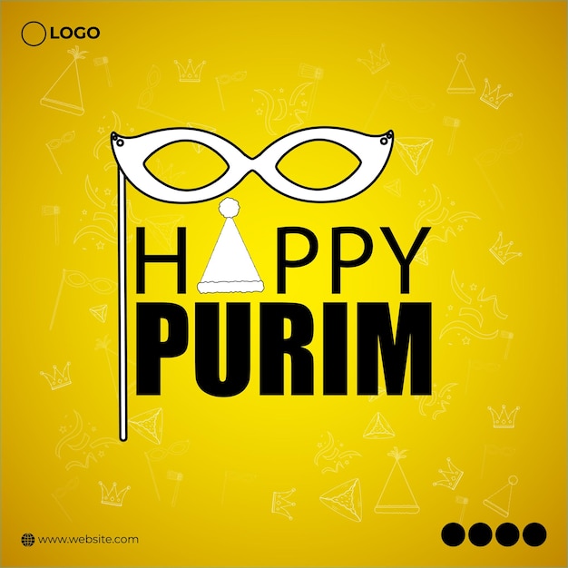 Ilustracja wektorowa szablonu kanału mediów społecznościowych Happy Purim