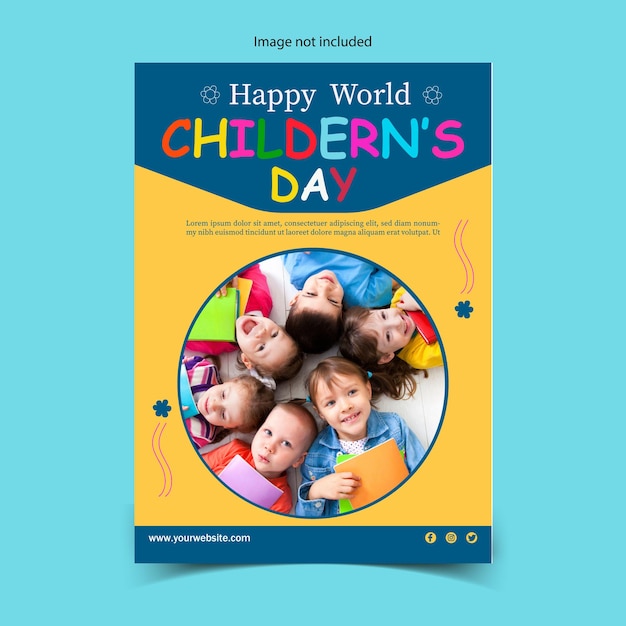 Ilustracja wektorowa szablonu kanału mediów społecznościowych Happy world Children's Day