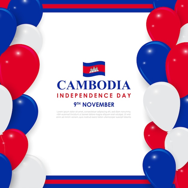 Ilustracja wektorowa szablonu kanału mediów społecznościowych z okazji Dnia Niepodległości Kambodży