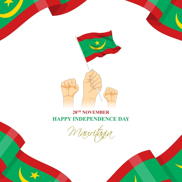 Ilustracja wektorowa szablonu kanału mediów społecznościowych z okazji Dnia Niepodległości Mauretanii