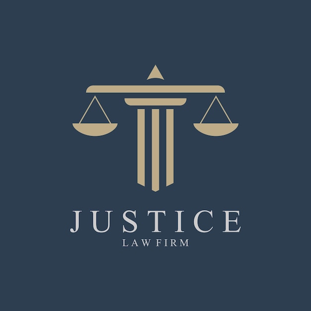 Plik wektorowy ilustracja wektorowa szablonu logo prawa sprawiedliwości