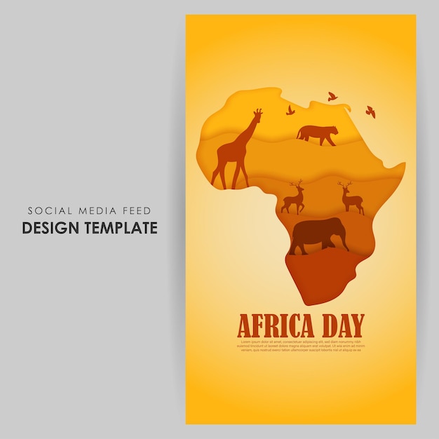 Plik wektorowy ilustracja wektorowa szablonu makieta kanału społecznościowego happy africa day