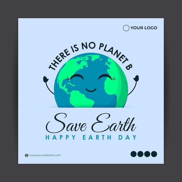 Plik wektorowy ilustracja wektorowa szablonu makieta kanału społecznościowego happy earth day