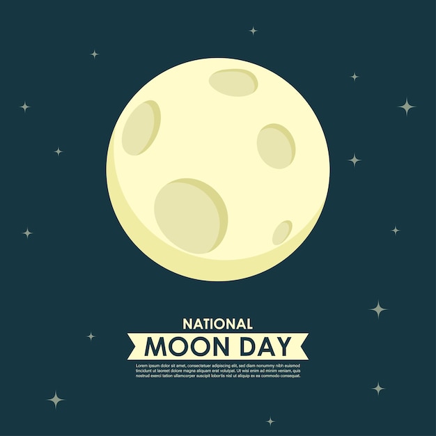 Ilustracja Wektorowa Szablonu Makieta Kanału Społecznościowego National Moon Day