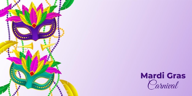 Ilustracja wektorowa szablonu mediów społecznościowych Mardi Gras