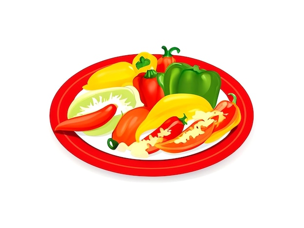 Plik wektorowy ilustracja wektorowa szablonu postów w mediach społecznościowych z talerzami papryki chili