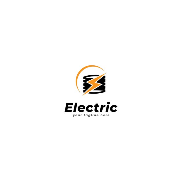 ilustracja wektorowa szablonu projektu logo elektrycznego z kreatywnym pomysłem