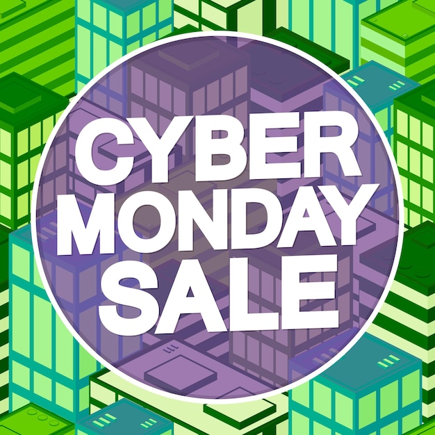 Ilustracja Wektorowa Szablonu Projektu Plakatów Sprzedaży Cyber Monday