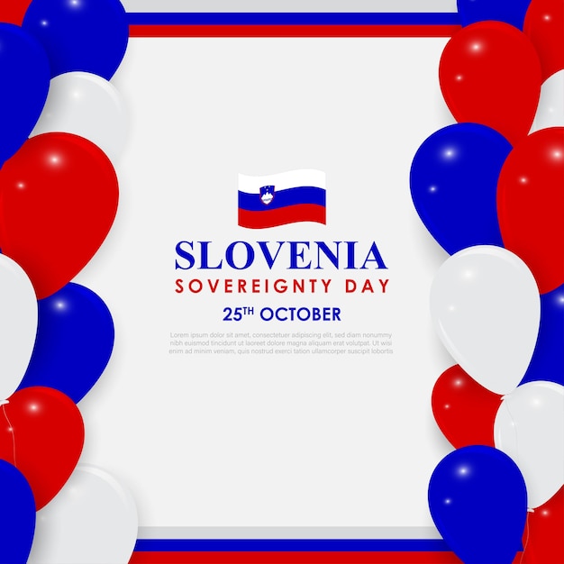 Ilustracja wektorowa szablonu strumienia mediów społecznościowych Dnia Suwerenności Słowenii