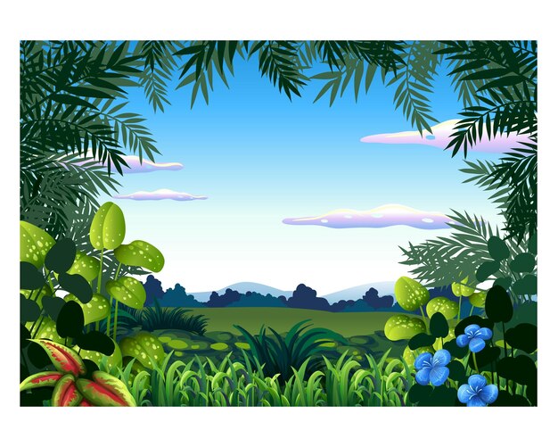 Ilustracja wektorowa szablonu tematu dżungli