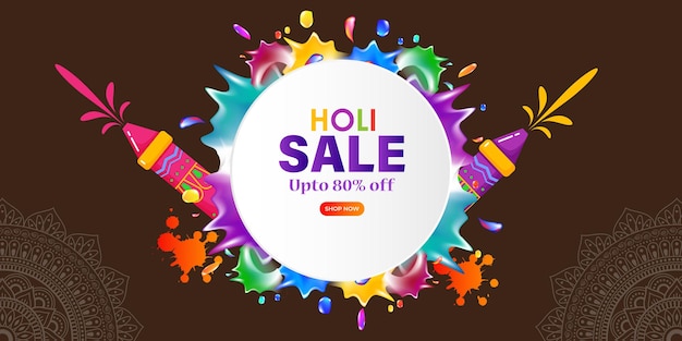 Ilustracja Wektorowa Szablonu Transparentu Happy Holi Sale Dla Aplikacji I Strony Internetowej