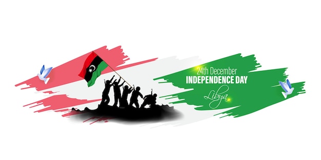 Ilustracja Wektorowa Szczęśliwego Dnia Niepodległości Libii