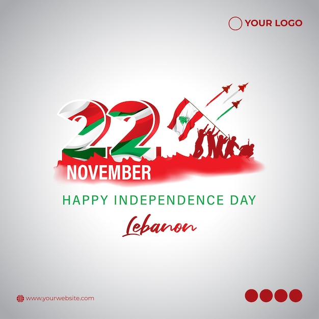 Ilustracja Wektorowa Szczęśliwy Baner Dzień Niepodległości Libanu