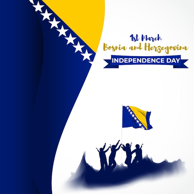 Ilustracja Wektorowa Szczęśliwy Dzień Niepodległości Bośni I Hercegowiny