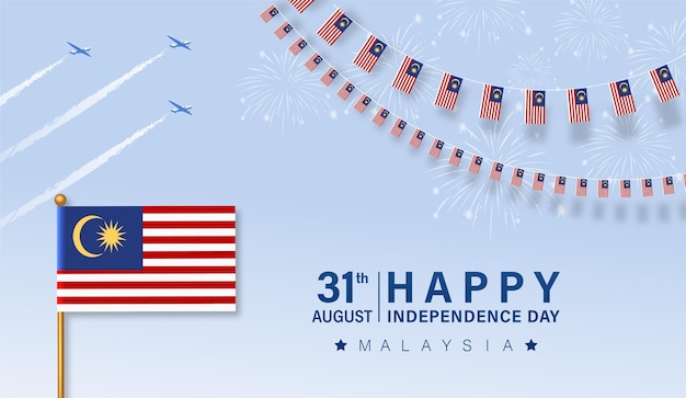 Ilustracja Wektorowa Szczęśliwy Dzień Niepodległości Malezji. Petronas Tower Design Na 65. święto Narodowe