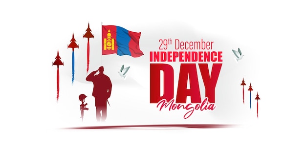 Ilustracja wektorowa szczęśliwy dzień niepodległości Mongolii