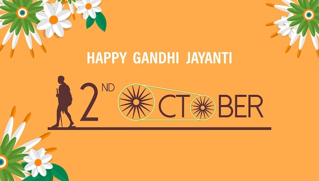 Plik wektorowy ilustracja wektorowa szczęśliwy gandhi jayanti. urodziny mohandasa karama chandry gandhiego.