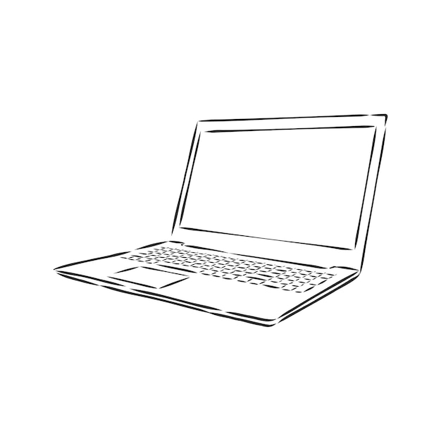 Ilustracja wektorowa szkic laptopa, ilustracja szkic wektor laptopa
